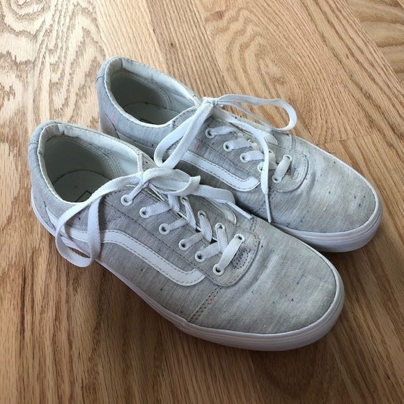 Vans Old Skool Gray Speckled Low Top Sneakers Sz 5 - Picture 1 of 9